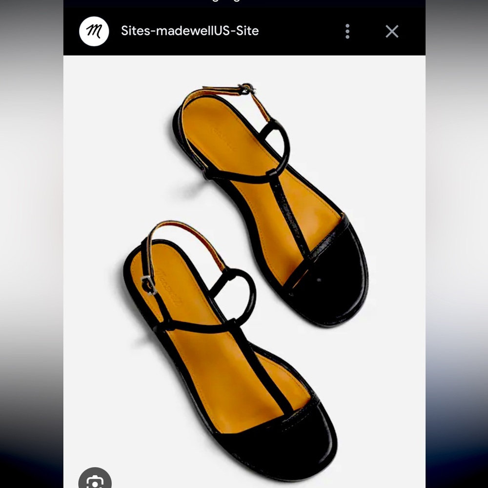 Madewell Bev T-Strap Thong Sandal in Black